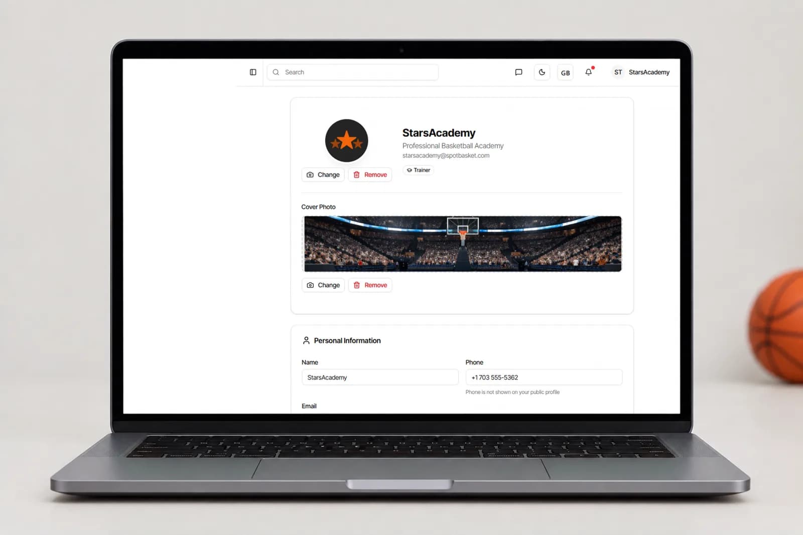 SEO-настройки с мета-заголовком и описанием в конструкторе сайта клуба SpotBasket